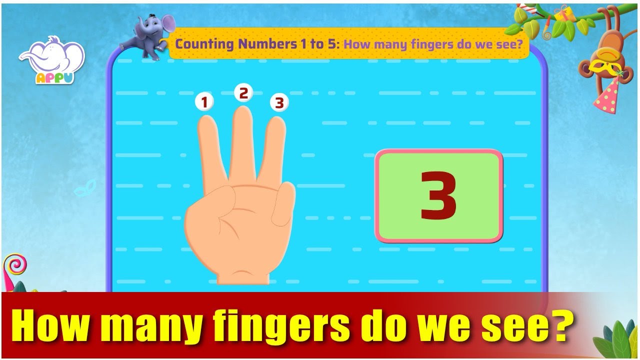 K1 - Module 1 - Exercise 1 - Count the Fingers | Appu Series | Kindergarten Math Learning