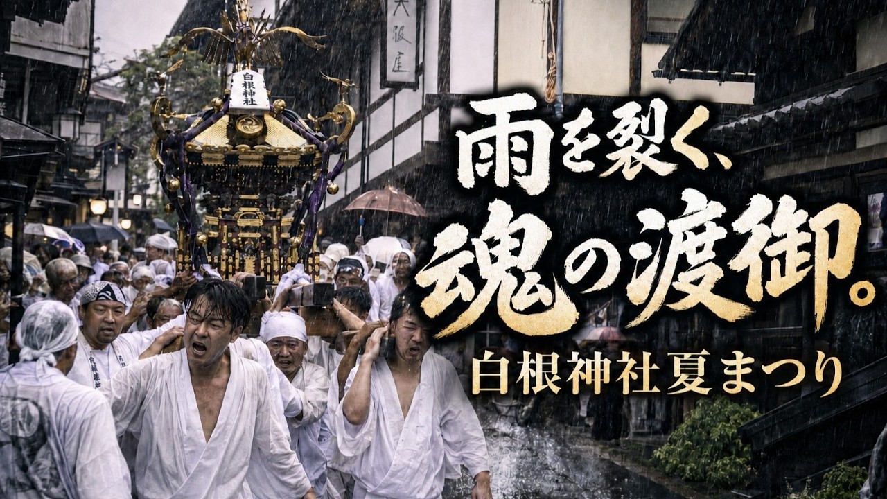 雨を突き抜ける勇ましい掛け声！白根神社夏まつり「渡御神輿