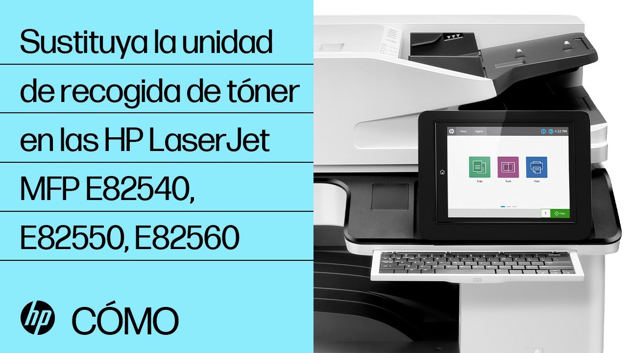Sustituir recolector de tóner | HP LaserJet Managed MFP E82540, E82550,  E82560 | HP | @HPSupport - YouTube