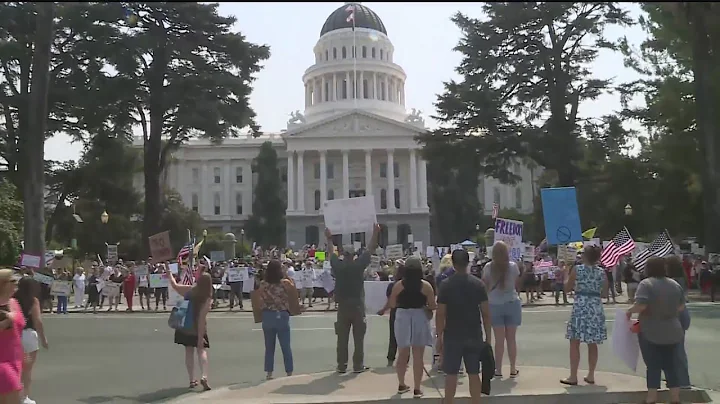 Large Group Gathers At Capitol To Protest Vaccine Mandate For Healthcare Workers