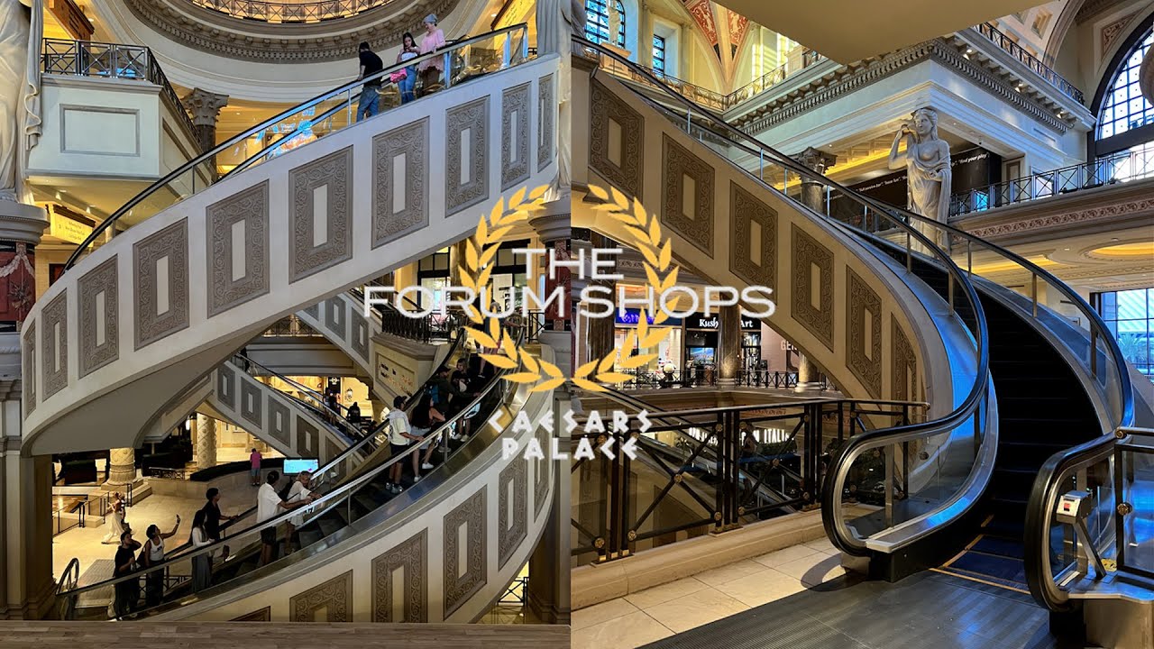 Famous & Awesome Mitsubishi Spiral Escalators - The Forum Shops at Caesars - Las Vegas, NV