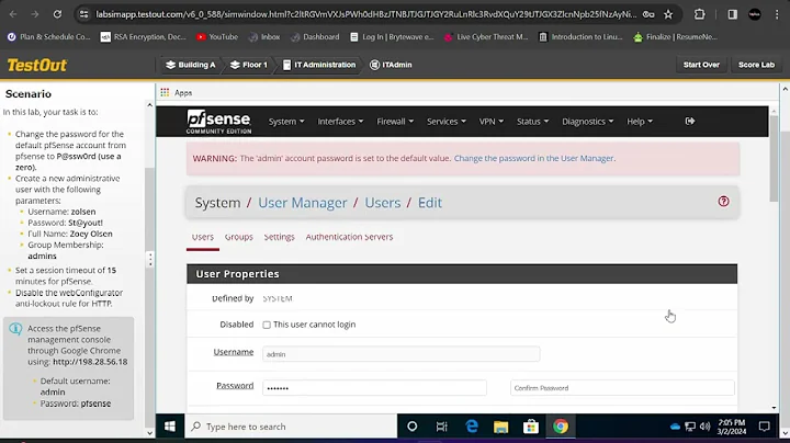 5.1.8 Configure Network Security Appliance Access : TestOut