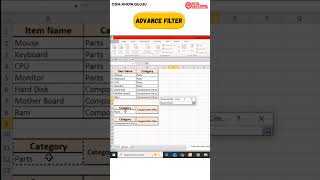Advance Excel | Advance Filter #excel #computereducation #shorts