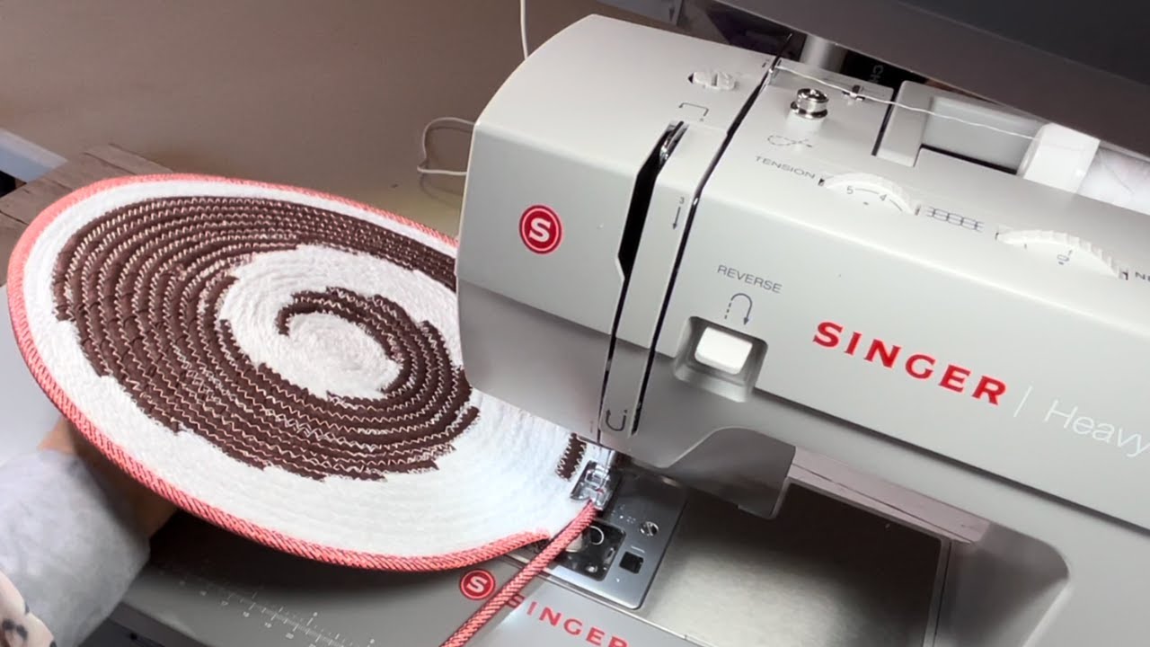 Wave Bowl Rope Basket Swirl Pattern With Mesh Added