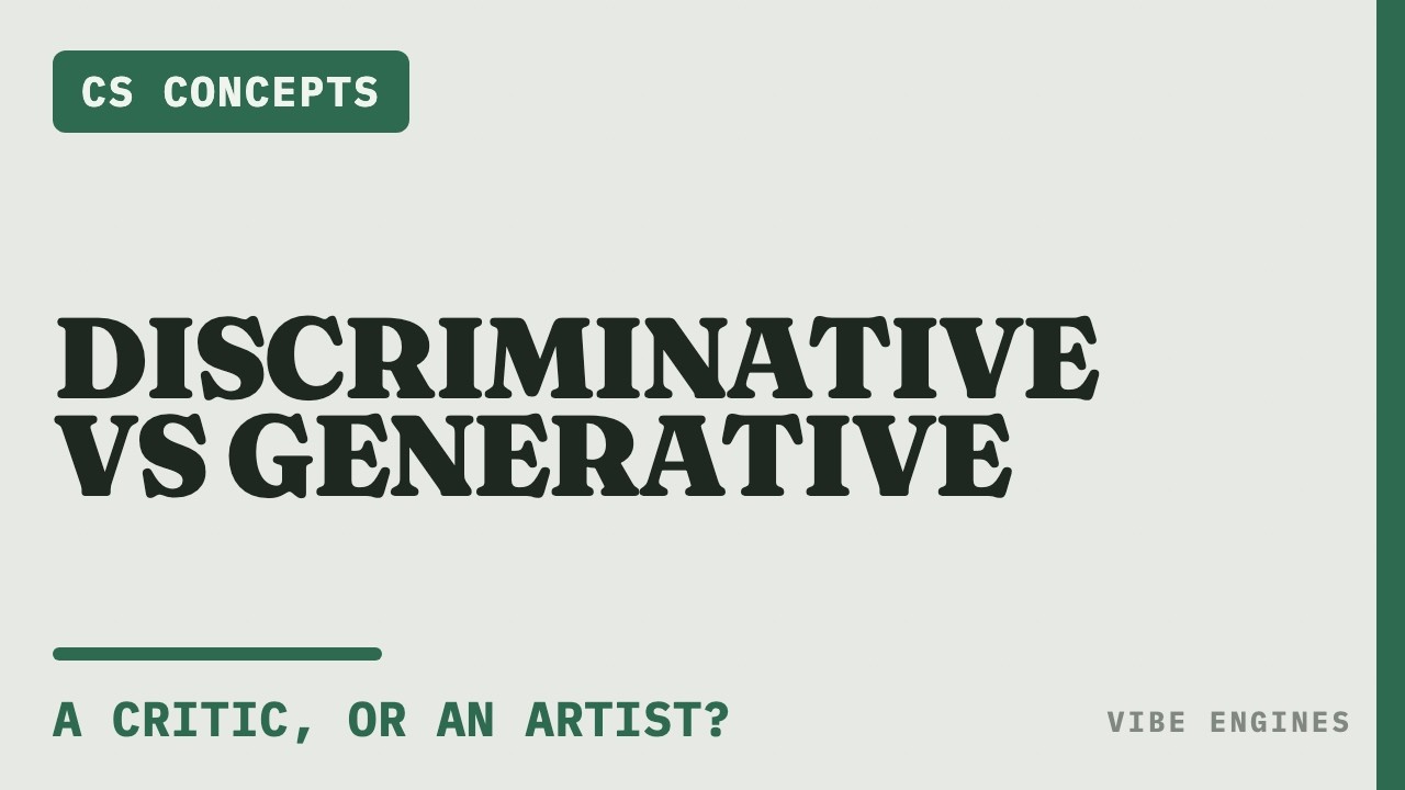 Video: Discriminative vs Generative Models: A Critic, or an Artist?