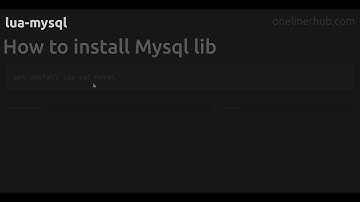 How to install Mysql lib #lua-mysql