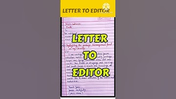 Letter to editor | class 12 letter writing garbage mismanagement letter |