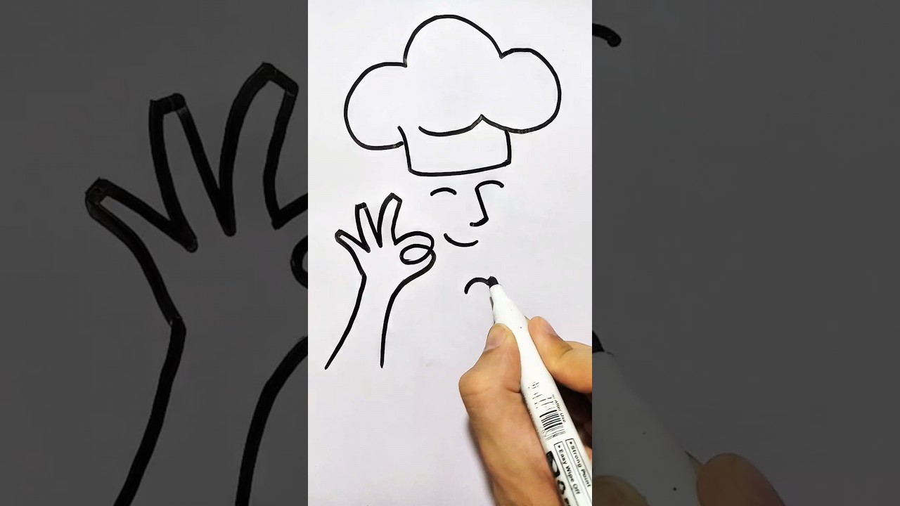 Chef Outline Drawing