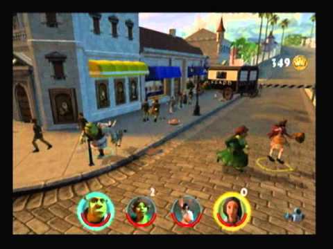 Shrek 2 (2004) Video Game PS2 4-Player Co-Op Gameplay 