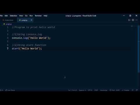 JAVASCRIPT PROGRAM TO PRINT HELLO WORLD - YouTube