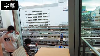 要價900元的飯店早餐｜第一次吃巧克力噴泉｜電車迷的落地窗 ... 