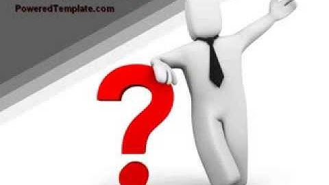 Red Question Mark Under Hand Of Man PowerPoint Template by PoweredTemplate.com