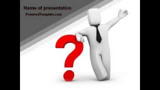 Red Question Mark Under Hand Of Man PowerPoint Template by PoweredTemplate.com
