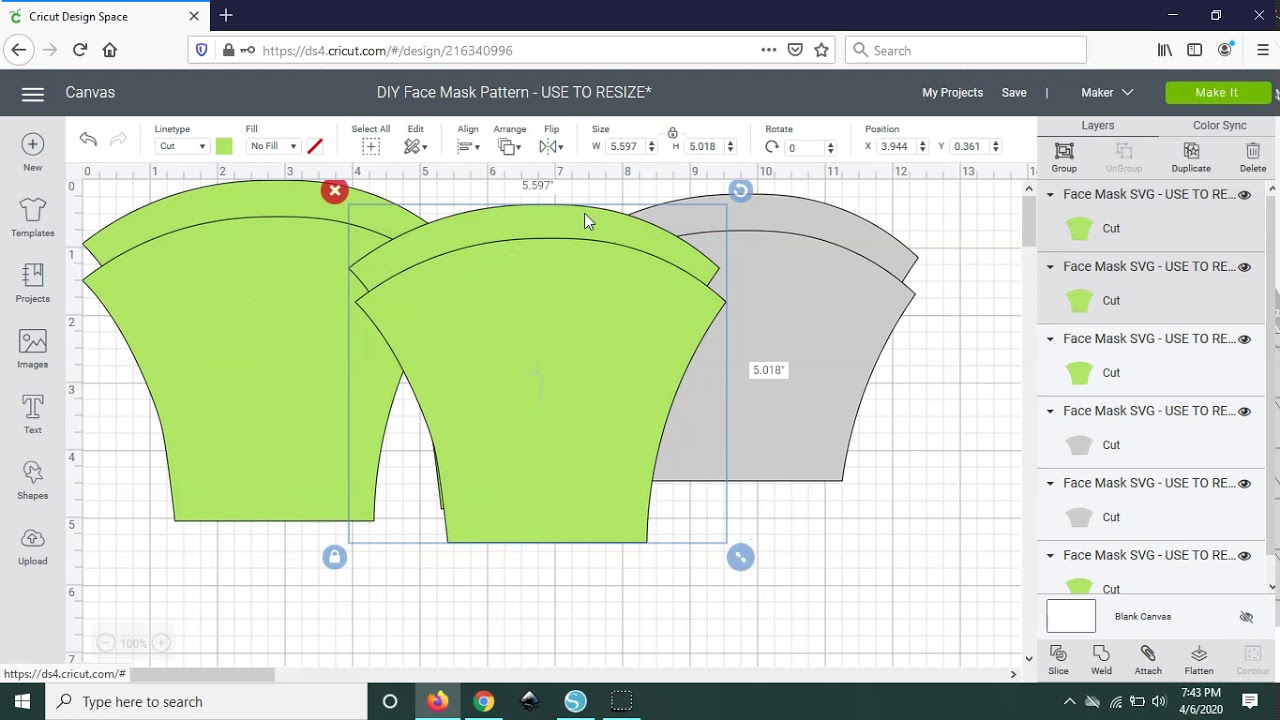 DIY Face Mask Pattern Tutorial + Resizing, How To Use With Cricut and Silhouette Studio - YouTube DIY Face Mask Pattern Tutorial + Resizing, How To Use With Cricut and Silhouette Studio - YouTube