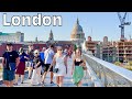 London Summer Heatwave Walk, Millennium Bridge, St Paul’s