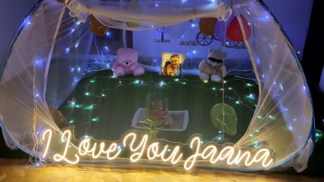 Lockdown Birthday Surprise || Easy and Simple Birthday Decoration Idea at home using Mosquito Net