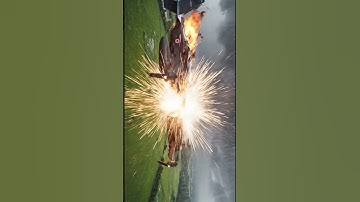 Drone Crash in the Rain Ends in Huge Explosion! #aivideo #drone #shorts