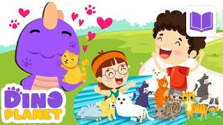 Learning addition and subtraction ➕➖ | Math story: A picnic with cats | Dino Cartoon Class