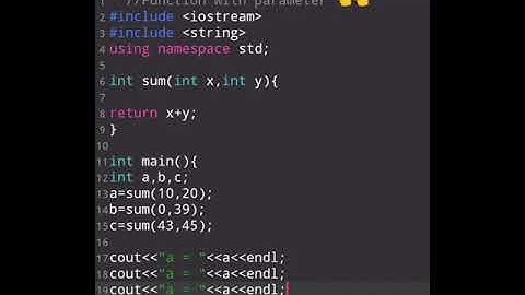#24 function with parameter (c++)#short