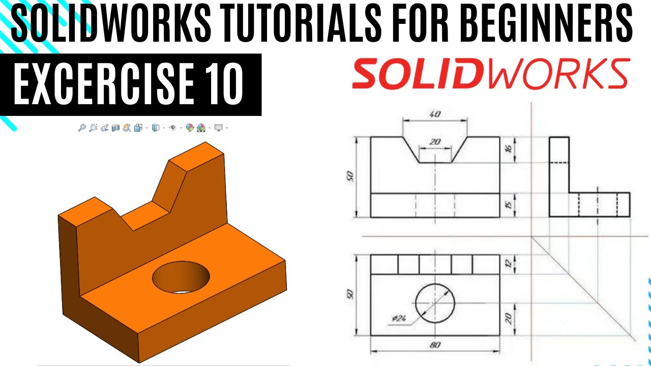 SolidWorks Learning exercise 10 for beginners| SolidWorks 2d & 3D ...