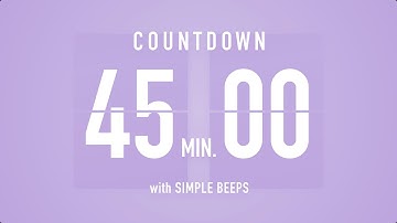 45 Minute Countdown Timer ⏳ Flip Clock with Bell Alerts 💜🔔