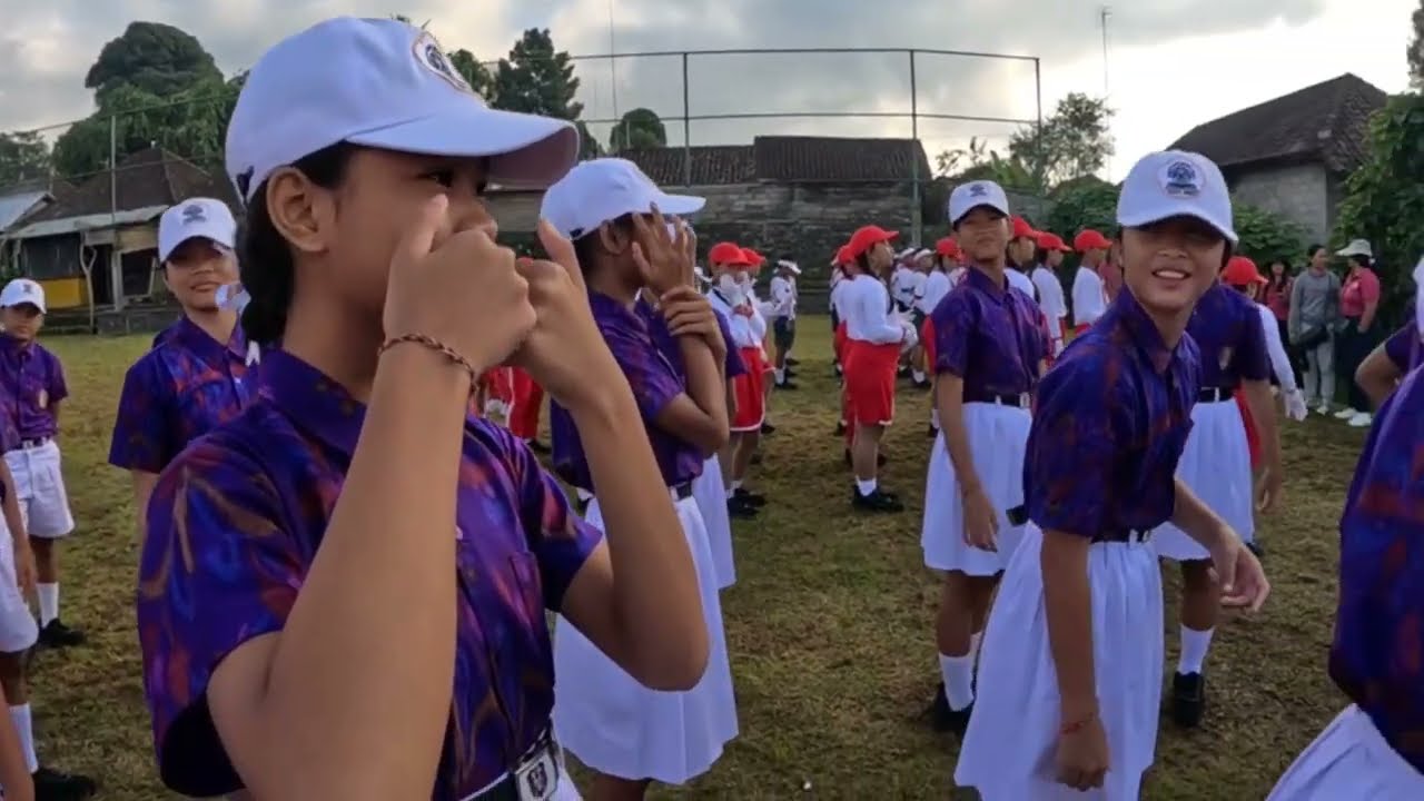 Gerak Jalan Dospen - SDN 1 Pejeng, Tampaksiring, Gianyar. HUT R.I. ke - 79. 26 Juli 2024. Vlog 125
