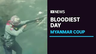 UN says 38 killed in Myanmar's bloodiest day as Australian caught up in protests | ABC News
