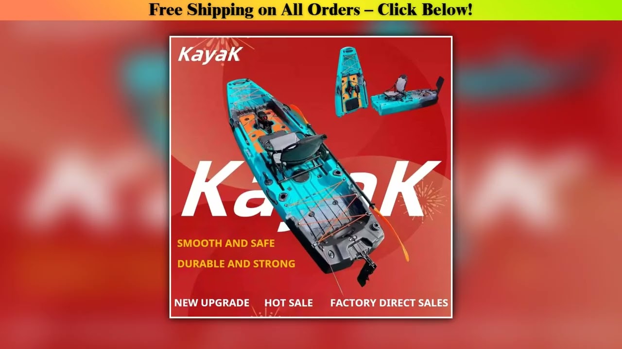 LLDPE Modular Kayak Canoe w/Pedal & Electric Drive, Fishing Boat Adjustable Seat Hard Shell