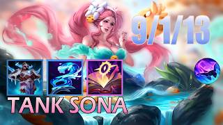 GOING 9 KILLS WITH THE NEW TANK SONA BUILD | relaxing sona gameplay | road to masters