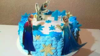 Торт Холодное Сердце ЭЛЬЗА и АННА Как украсить торт кремом Торты для девочек