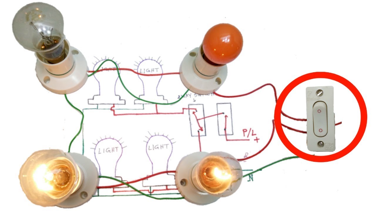 two way switch wiring , and , parallel circuit with 2 bulbs , wiring a