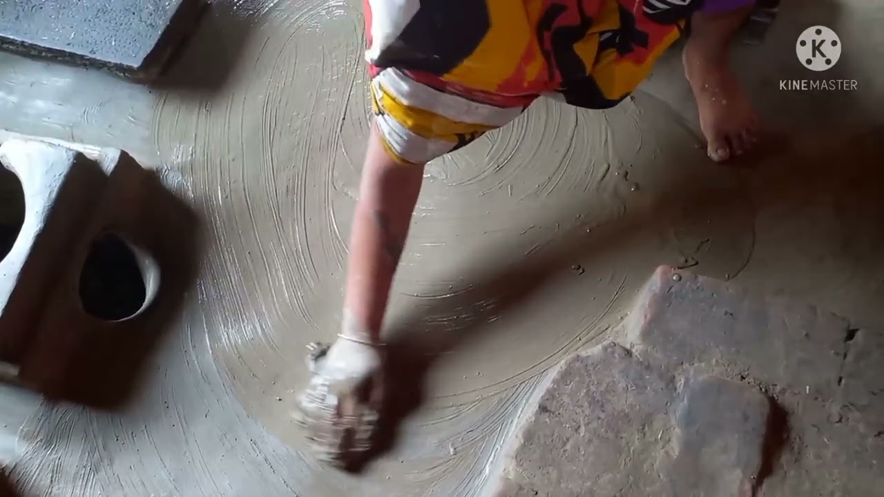 মাটির ঘরের চুলা লেপা পার্ট -১