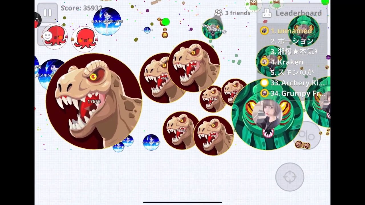 【Agar.io Mobile】今日も過密な朝困鯖で煽られたから4人でボコボコにしてきた！