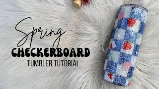 Checker Glitter Tumbler Tutorial