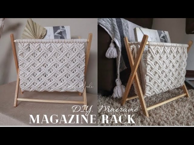 Macramé Magazine Rack Tutorial, DIY Macrame Magazines Holder