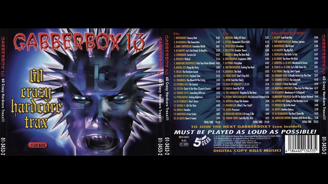 Gabberbox 13 - 60 Crazy Hardcore Traxx (1999) - YouTube