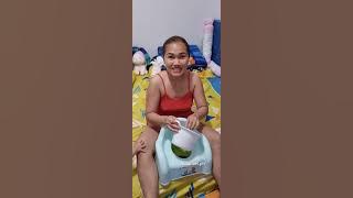 Baby Jolie's first-time seating on her Potty Training is funny