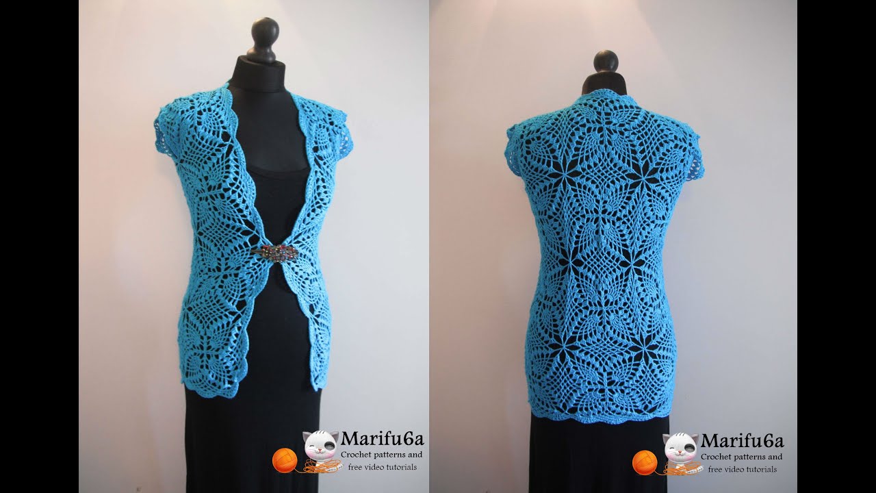 How to crochet cardigan jacket chaleco free pattern tutorial by ...
