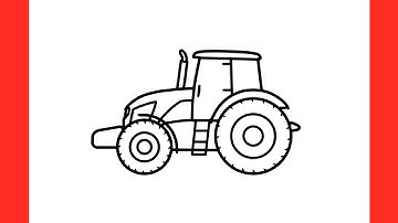 How to draw a TRACTOR step by step / drawing tractor easy