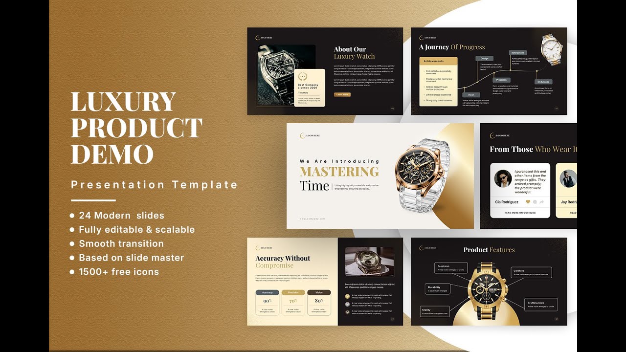 Luxury Product Demo Presentation Template | Showcase Premium Products