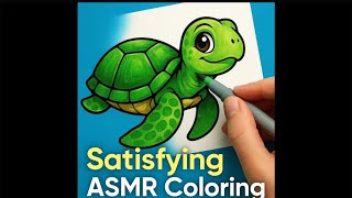 Coloring a Cute Turtle in ASMR Style 🐢 | No Talking, Just Calm Vibes #asmr #asmrart #asmrsounds screenshot 2