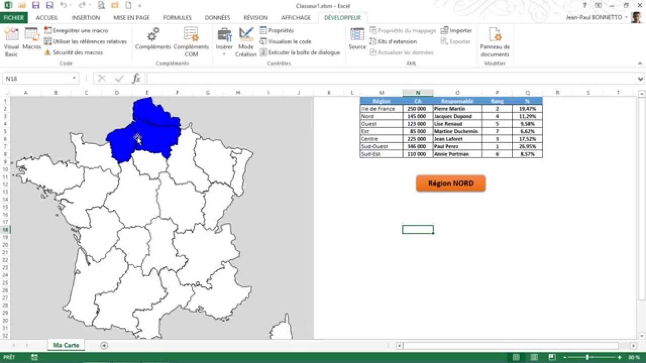 Excel Creer Une Carte De France Interactive 2 2 Youtube