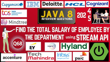 Java 8 Stream API Interview Questions: Find the Total Salary by Department using Java 8 Stream API