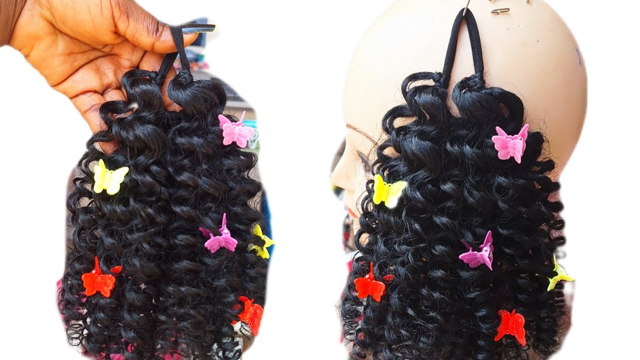 DIY// HOW TO MAKE CURLY PONYTAIL WITH BRAIDING EXTENSION 