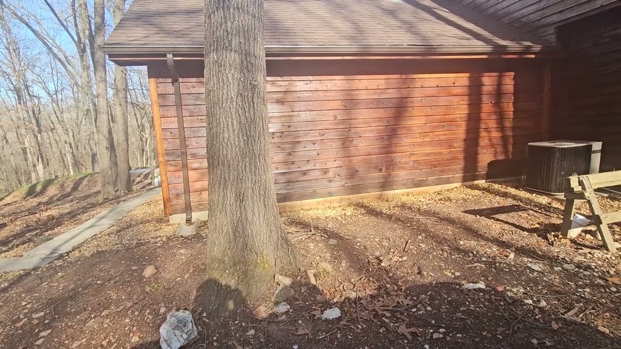 Ozark's Cabin Staining & Sealing with Ozark Pressure Wash. 