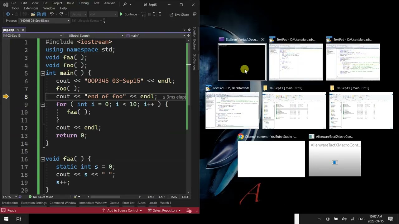 OOP345NBB - 03- Sep15- Static, Main Arguments,  Reference Review, void pointers, lvalue and value