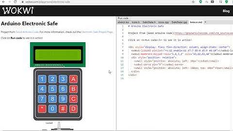 Electronic Lock project - Wokwi Arduino Simulator-Web based Embedded systems Simulator 2020