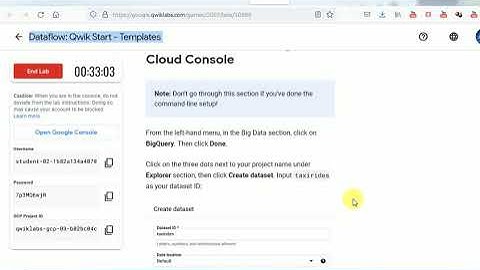 Dataflow: Qwik Start - Templates | Qwiklabs [GSP192]