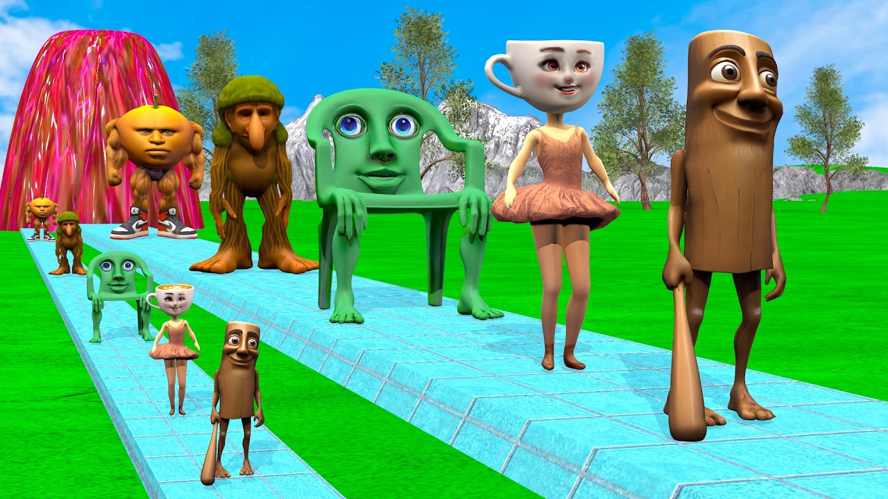 Long Slide Game With Elephant Gorilla Buffalo Hippopotamus Tiger 3d Animal Game Funny 3d Animals