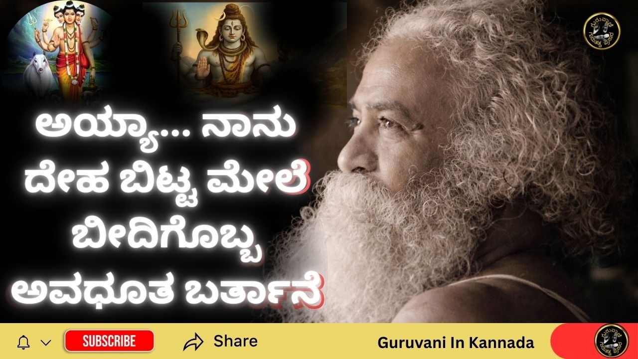 ಅಯ್ಯಾ... ನಾನು ದೇಹ ಬಿಟ್ಟ ಮೇಲೆ ಬೀದಿಗೊಬ್ಬ ಅವಧೂತ ಬರ್ತಾನೆ  sri Venkatachala avadhootaru @ಗುರುವಾಣಿGURUVANI